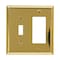 Amerelle Amerelle Century Polished Brass 2 gang Stamped Steel Decorator/Toggle Wall Plate 1 pk 163TRBR - alternate 1